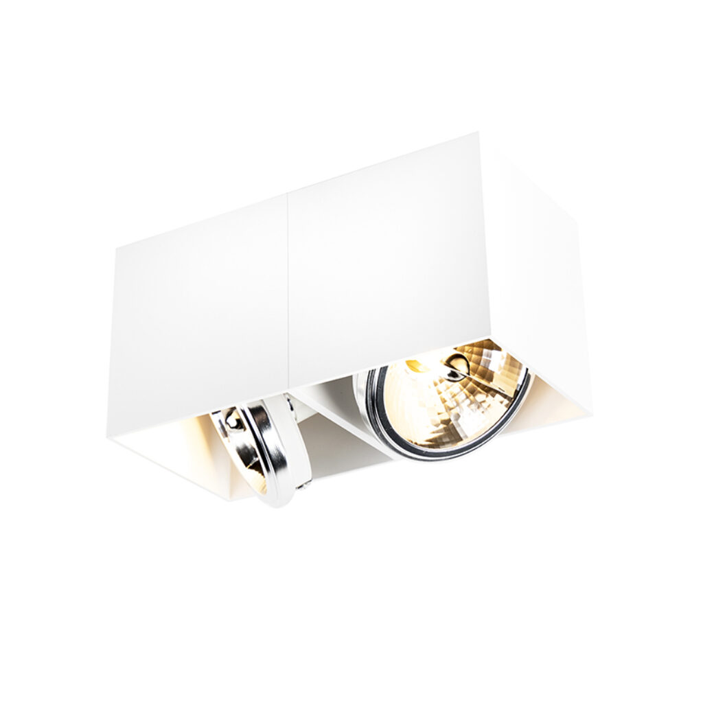 Opbouwspots Design spot wit rechthoekig Box Aluminium Wit Dit design van de is eenvoudig strak en tijdloos. Zeer mooi makkelijk toe te passen in alle