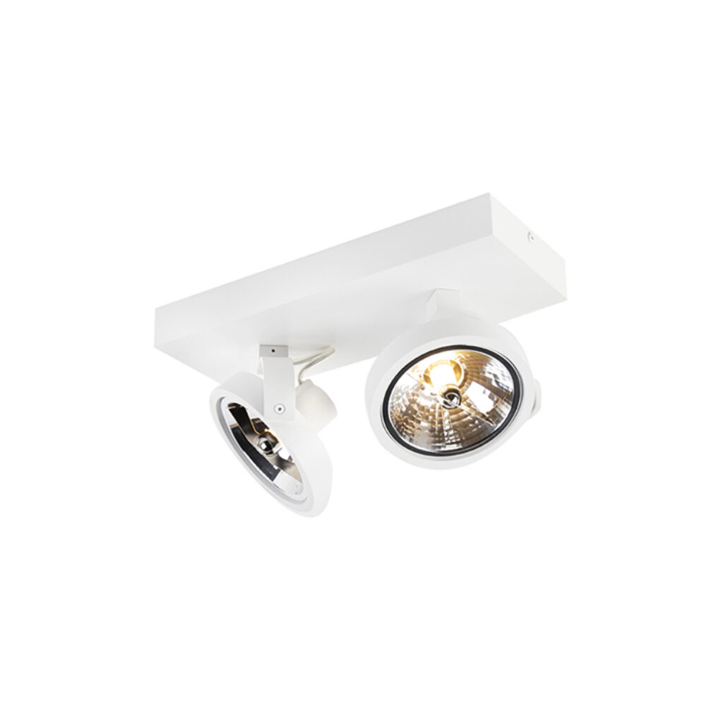 Opbouwspots Design spot wit verstelbaar incl. 2 x G9 Go Aluminium Wit Dit design van de is eenvoudig strak en tijdloos. Zeer mooi makkelijk toe te passen in