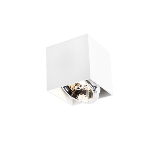 Opbouwspots Design spot wit vierkant Box Aluminium Wit Simpel en stijlvol onze opbouwspot voelt zicht thuis in elke Hij heeft een moderne witte kleur afmeting