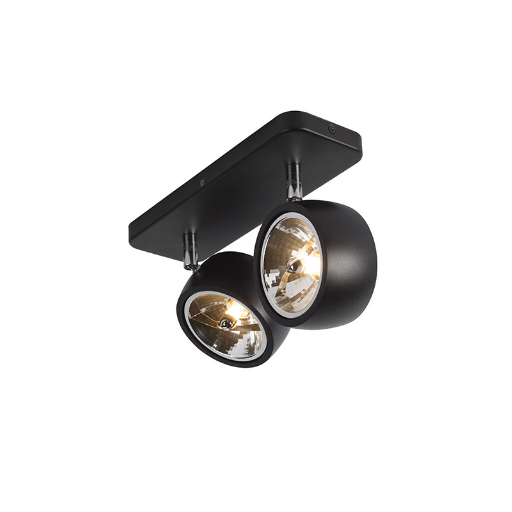 Opbouwspots Design spot zwart langwerpig verstelbaar Go Nine AluminiumStaal Zwart Een minimalistisch en strak design heeft deze 2. super functioneel armatuur