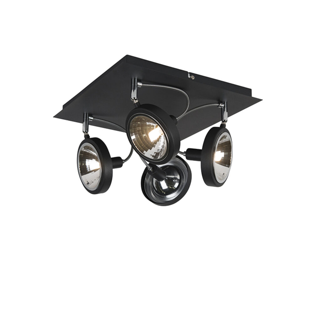 Opbouwspots Design spot zwart verstelbaar Nox Aluminium Zwart Spot combineert een moderne look met industrieel ontwerp. Een stevige en praktische zwarte die kan