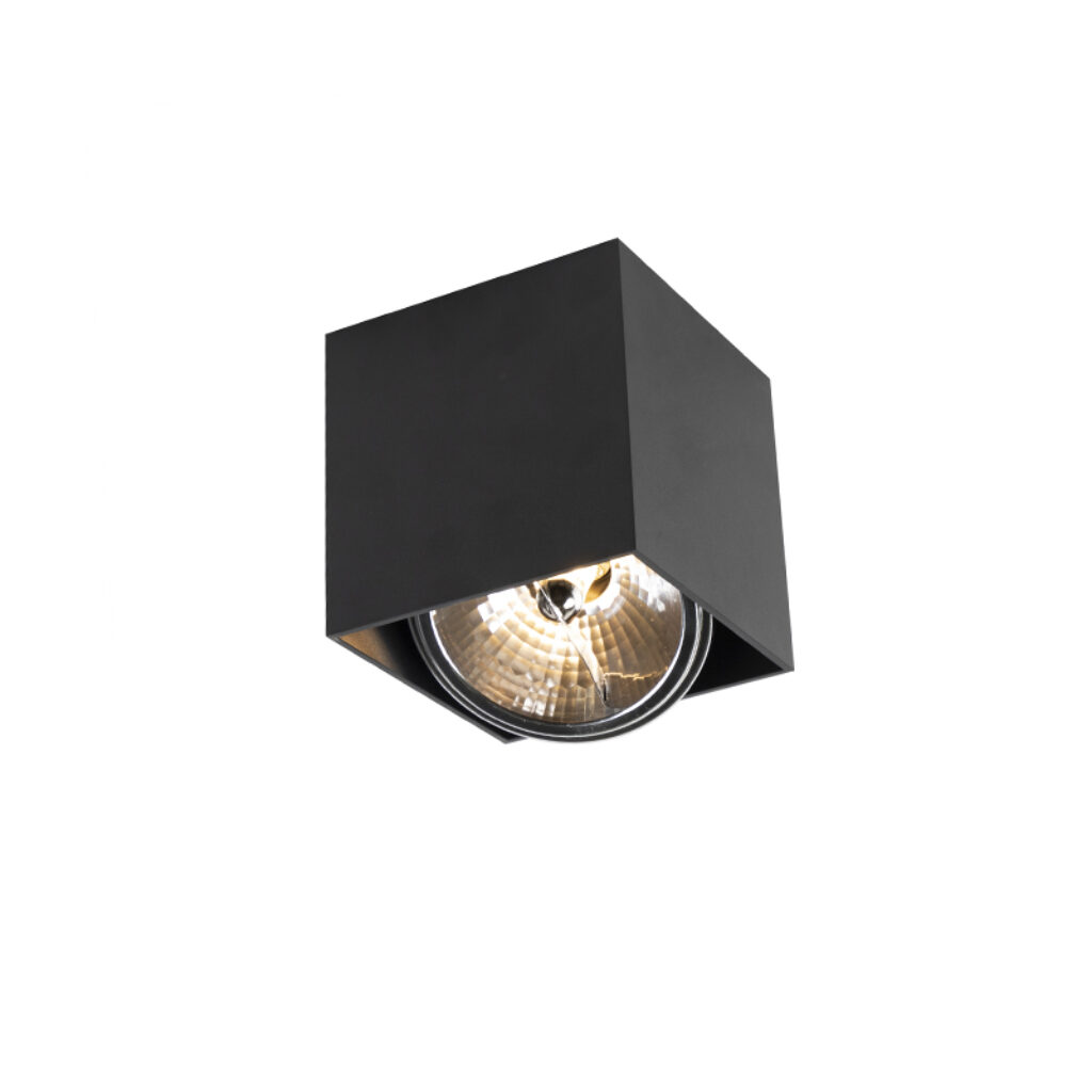 Opbouwspots Design spot zwart vierkant Box Aluminium Zwart Simpel en stijlvol onze opbouwspot voelt zicht thuis in elke Hij heeft een moderne zwarte kleur