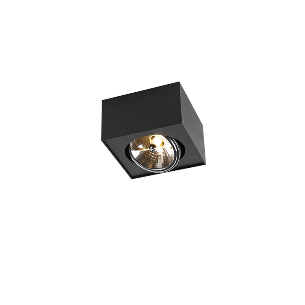 Opbouwspots Design spot zwart vierkant Kaya AluminiumStaal Zwart Op zoek naar vierkante spots voor in je Dan is wat een lage opbouwspot met design dat maakt hem