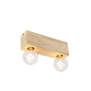 Opbouwspots Landelijke plafondspot naturel hout Bloc Hout Naturel Met deze prachtige houten breng je echt sfeer in huis. De lichte houtkleur geeft een rustige
