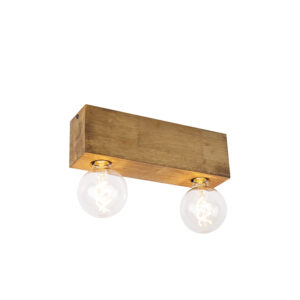 Opbouwspots Landelijke plafondspot vintage hout Bloc Hout Bruin Met ben je verzekerd van sfeerverlichting door de mooie warme houten kleur deze spot. brengt een