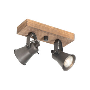 Opbouwspots Landelijke spot zwart met hout verstelbaar Jelle HoutStaal Zwart Op zoek naar een stoere Deze landelijke voldoet aan wat je Hij kan zowel op het