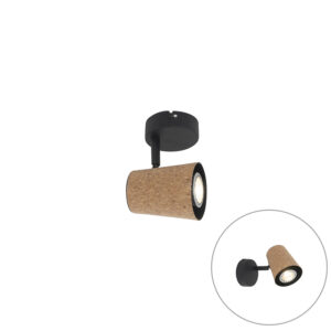Opbouwspots Landelijke spot zwart met kurk Corky Staal Beige Een opvallende deze De is afgewerkt in en als leuke kun je draaien zodat het licht altijd op de