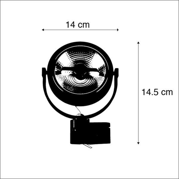 LED 3-fase railspot zwart 15W 2700K incl. AR111- Expert - Afbeelding 3