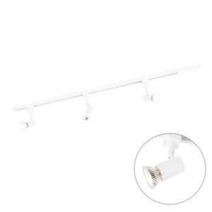 Opbouwspots Modern railsysteem met 3 spots wit Jeany AluminiumStaal Wit is oplossing voor mooie verlichting in jouw interieur. Het een waardoor je zelf kan