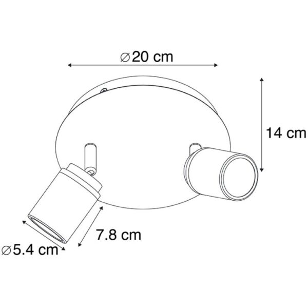 Moderne badkamer spot messing 2-lichts IP44 - Ducha - Afbeelding 3