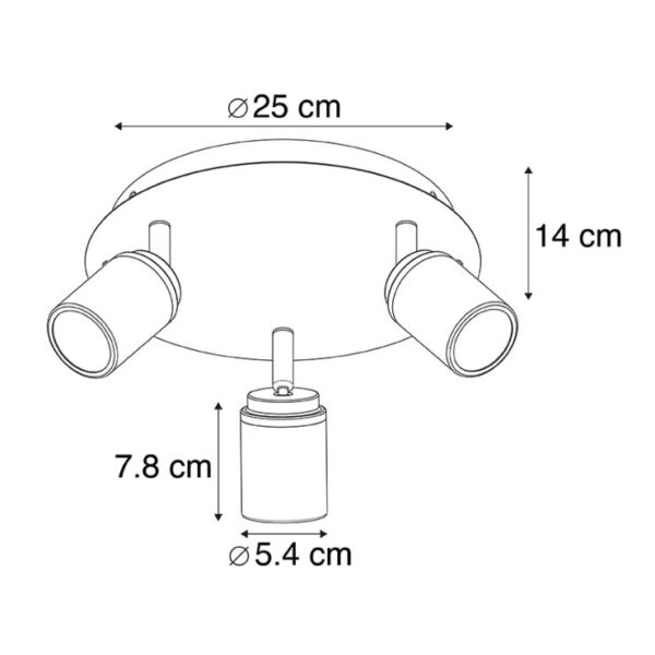 Moderne badkamer spot messing 3-lichts IP44 - Ducha - Afbeelding 3