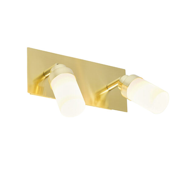 Moderne badkamer spot messing 2-lichts IP44 - Japie - Afbeelding 2