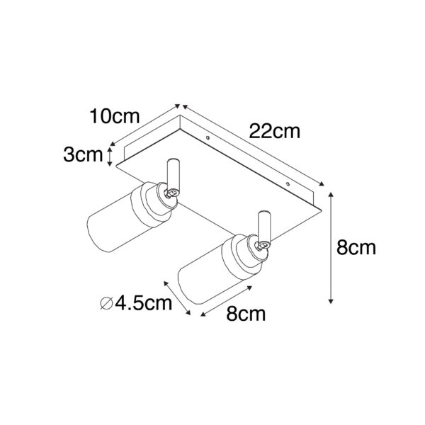 Moderne badkamer spot messing 2-lichts IP44 - Japie - Afbeelding 3