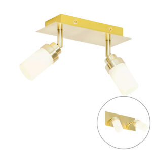 Opbouwspots Moderne badkamer spot messing IP44 Japie StaalGlas Kies voor een moderne in de met onze Japie. Deze is gemaakt van goud staal wit glas. Hij heeft