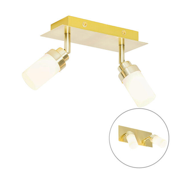 Opbouwspots Moderne badkamer spot messing IP44 Japie StaalGlas Kies voor een moderne in de met onze Japie. Deze is gemaakt van goud staal wit glas. Hij heeft