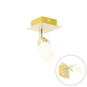 Opbouwspots Moderne badkamer spot messing IP44 Japie StaalGlas Kies voor een moderne in de met onze Japie. Deze is gemaakt van goud staal wit glas. Hij heeft