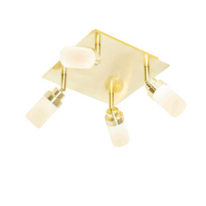 Opbouwspots Moderne badkamer spot messing IP44 Japie StaalGlas Kies voor een moderne in de met onze Japie. Deze is gemaakt van goud staal wit glas. Hij heeft