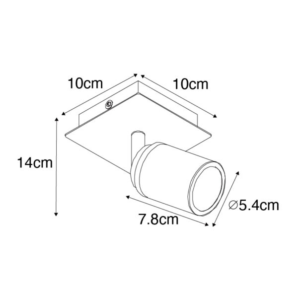 Moderne badkamer spot messing vierkant IP44 - Ducha - Afbeelding 3