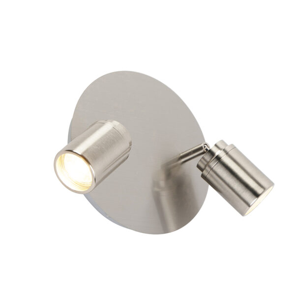 Moderne badkamer spot staal 2-lichts IP44 - Ducha - Afbeelding 2