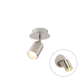 Opbouwspots Moderne badkamer spot staal IP44 Ducha Staal Een om jouw badkamerverlichting compleet te Hij is mooi afgewerkt in wat hem erg tijdloos maakt en