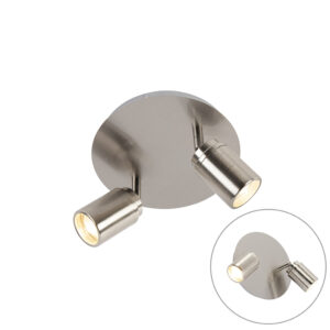 Opbouwspots Moderne badkamer spot staal IP44 Ducha Staal Een om jouw badkamerverlichting compleet te Hij is mooi afgewerkt in wat hem erg tijdloos maakt en