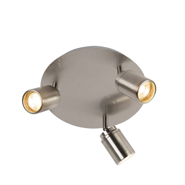 Opbouwspots Moderne badkamer spot staal IP44 Ducha Staal Een om jouw badkamerverlichting compleet te Hij is mooi afgewerkt in wat hem erg tijdloos maakt en