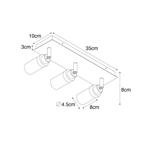 Moderne badkamer spot staal 3-lichts IP44 - Japie - Afbeelding 3