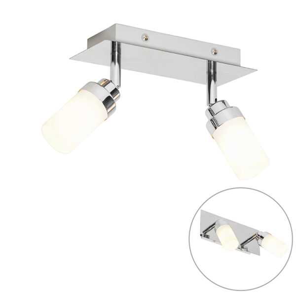 Opbouwspots Moderne badkamer spot staal IP44 Japie StaalGlas Staal Kies voor een moderne in de met onze Japie. Deze is gemaakt van wit glas. Hij heeft diepte 8