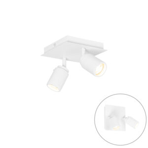 Opbouwspots Moderne badkamer spot wit vierkant IP44 Ducha StaalAluminiumGlas Wit is een eenvoudige met twee Zowel te monteren aan de wand als het plafond keuze