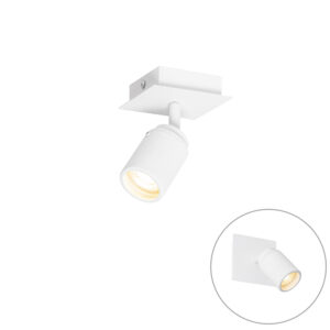Opbouwspots Moderne badkamer spot wit vierkant IP44 Ducha StaalGlasAluminium Wit is een eenvoudige Zowel te monteren aan de wand als het plafond keuze jou. Hij