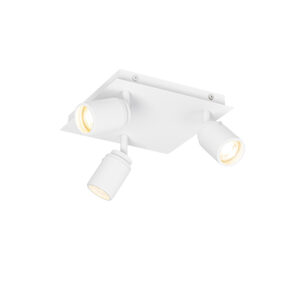 Opbouwspots Moderne badkamer spot wit vierkant IP44 Ducha StaalAluminiumGlas Wit is een eenvoudige plafond met drie Hij gemaakt van staal aluminium en glas