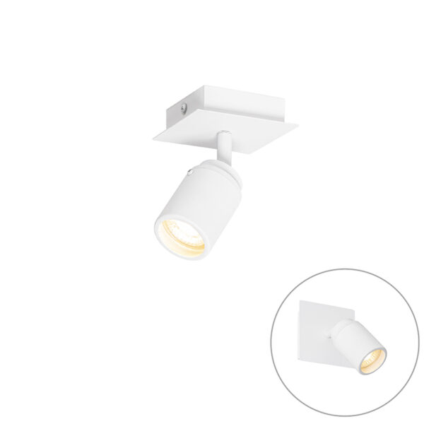 Opbouwspots Moderne badkamer spot wit vierkant IP44 Ducha StaalGlasAluminium Wit is een eenvoudige Zowel te monteren aan de wand als het plafond keuze jou. Hij