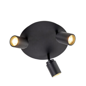 Opbouwspots Moderne badkamer spot zwart IP44 Ducha Staal Zwart Een om jouw badkamerverlichting compleet te Hij is mooi afgewerkt in een tijdloze zwarte kleur