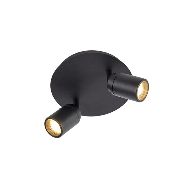 Opbouwspots Moderne badkamer spot zwart IP44 Ducha Staal Zwart Een om jouw badkamerverlichting compleet te Hij is mooi afgewerkt in een tijdloze matte zwarte