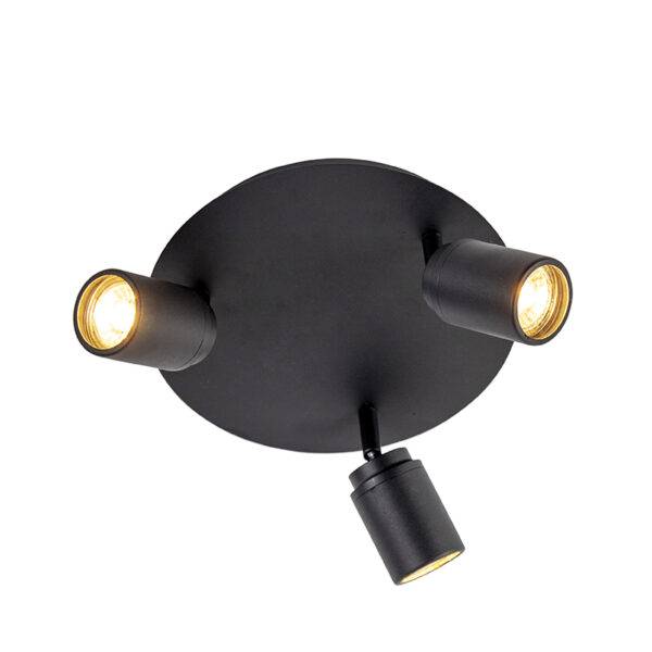 Opbouwspots Moderne badkamer spot zwart IP44 Ducha Staal Zwart Een om jouw badkamerverlichting compleet te Hij is mooi afgewerkt in een tijdloze zwarte kleur
