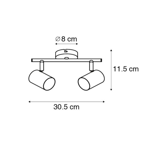 Moderne plafondlamp messing 2-lichts verstelbaar - Jeana - Afbeelding 3