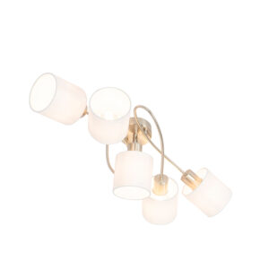 Opbouwspots Moderne plafondlamp staal met witte kappen Hetta StofStaal Wit Haal onze in huis wanneer je voor een stijlvolle plafondspot wil gaan. Hij is