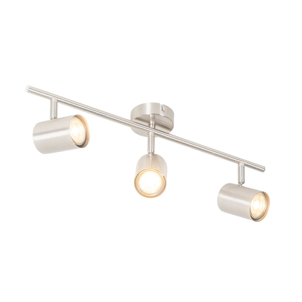 Opbouwspots Moderne plafondlamp staal verstelbaar Jeana Staal Voeg stijl toe aan je interieur met de moderne Jeana. Hij is gemaakt van en behoudt zijn