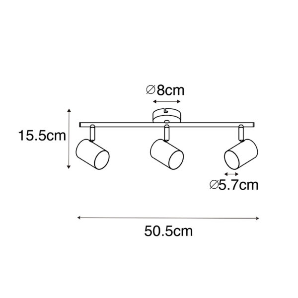 Moderne plafondlamp staal 3-lichts verstelbaar - Jeana - Afbeelding 3