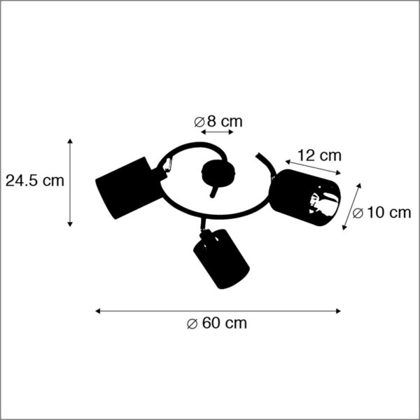 Moderne plafondlamp wit 3-lichts - Lofty - Afbeelding 3