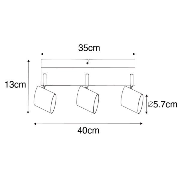 Moderne plafondlamp wit 3-lichts verstelbaar rechthoekig - Jeana - Afbeelding 3