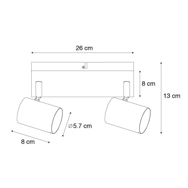 Moderne plafondlamp wit 2-lichts verstelbaar rechthoekig - Jeana - Afbeelding 3