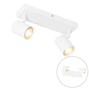 Opbouwspots Moderne plafondlamp wit verstelbaar rechthoekig Jeana Staal Wit Fleur je interieur op met de Jeana. Zijn witte kleur zorgt ervoor dat hij perfect
