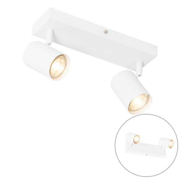 Opbouwspots Moderne plafondlamp wit verstelbaar rechthoekig Jeana Staal Wit Fleur je interieur op met de Jeana. Zijn witte kleur zorgt ervoor dat hij perfect