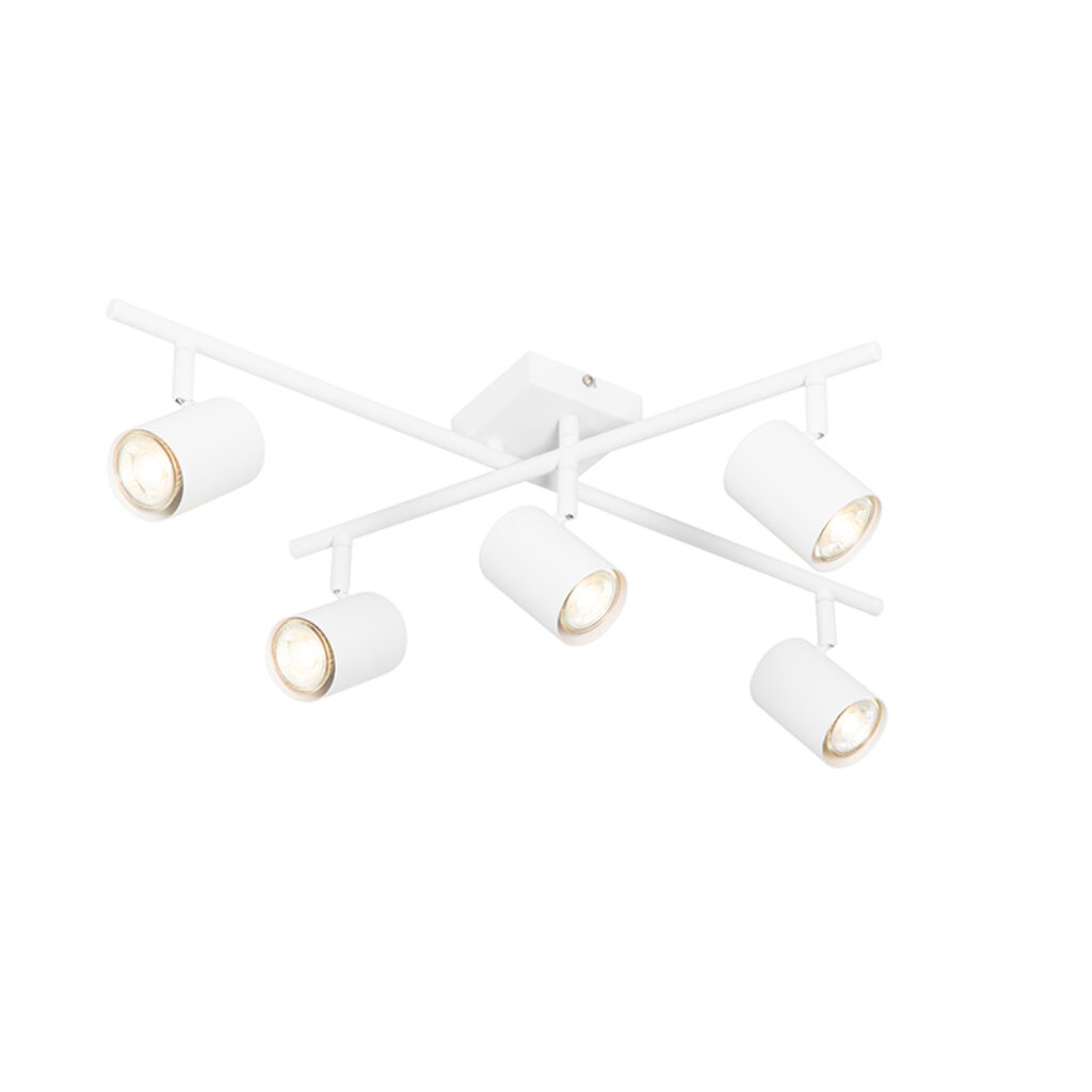 Opbouwspots Moderne plafondlamp wit verstelbaar vierkant Jeana Staal Wit Met zijn unieke design weet al snel de aandacht te trekken. Hij is gemaakt van staal en