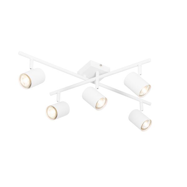 Opbouwspots Moderne plafondlamp wit verstelbaar vierkant Jeana Staal Wit Met zijn unieke design weet al snel de aandacht te trekken. Hij is gemaakt van staal en