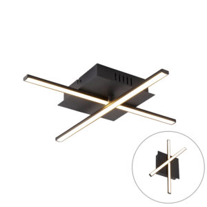 Opbouwspots Moderne plafondlamp zwart incl. LED dimbaar Cruz StaalKunststof Zwart De moderne is met zijn strakke design een echte blikvanger voor in gemaakt van