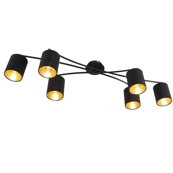Opbouwspots Moderne plafondlamp zwart Lofty StaalStof Zwart Een stoere nodig in je Kies dan voor onze leuke Hij heeft een lengte van 101 cm en breedte 40 cm.