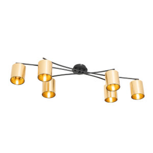 Opbouwspots Moderne plafondlamp zwart met goud Lofty StaalKunststof Een stoere nodig in je Kies dan voor onze leuke Hij heeft een lengte van 101 cm diepte 30 en