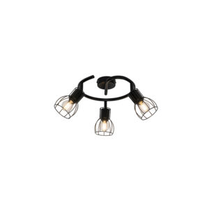 Opbouwspots Moderne plafondlamp zwart 50 cm rond Botu Staal Zwart Ben je op zoek naar een moderne Dan is precies wat Deze en gemaakt van staal. Je kunt de spots